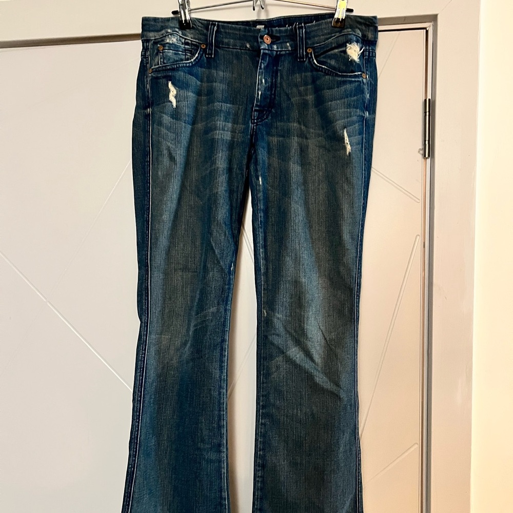 Seven for all mankind A Pocket flare sparkle  studded pocket extra long tall